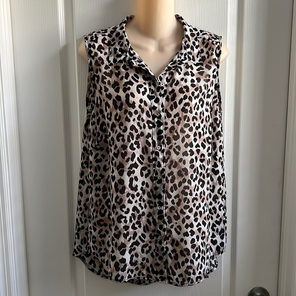 H&M Animal Print Sleeveless Hi/Lo Top-10